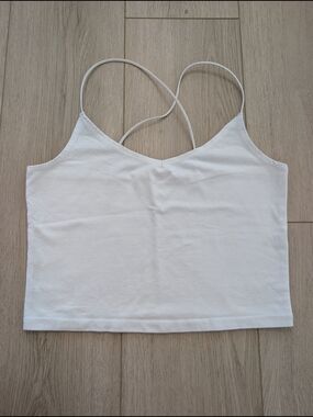 Abercrombie & Fitch White Strappy Cropped Camisole